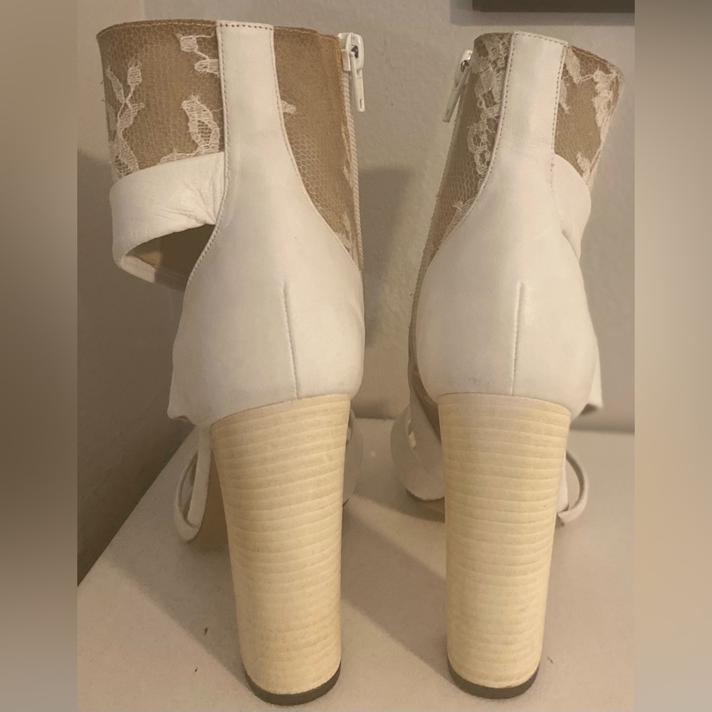 NWB Nicholas Kirkwood Erdem White Lace Ankle Cuff Leather Sandal 37 *As Is* - Picture 9 of 11